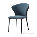 Minimalist dining chair with leather cushion